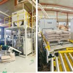 15KG Puupellettien punnitus täyttö säkitys Lavauslinja on valmiina toimitettavaksi